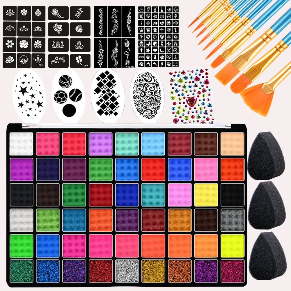 54-Colour Professional Face & Body Paint Kit