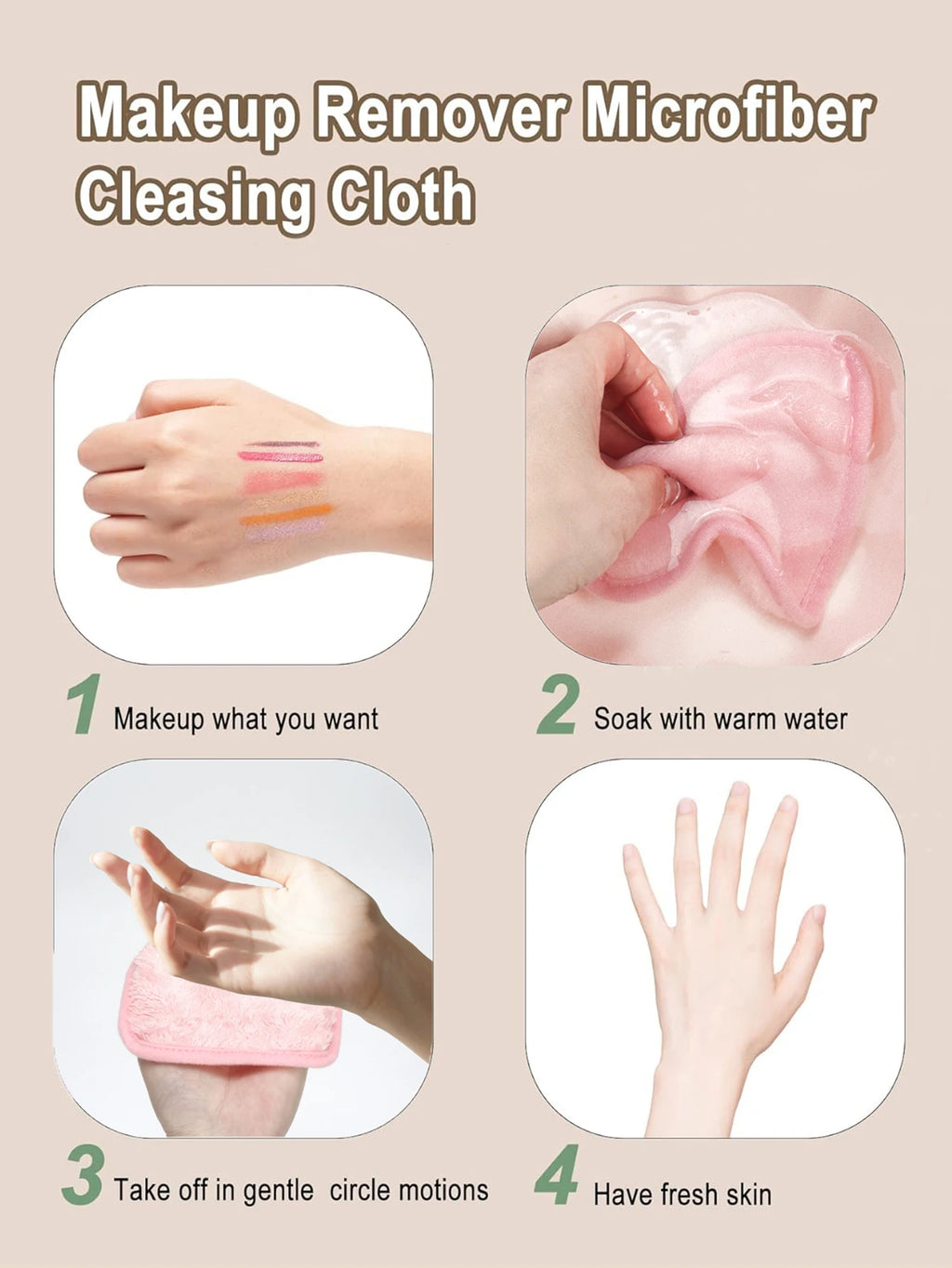 Reusable Microfiber Makeup Remover Cloths