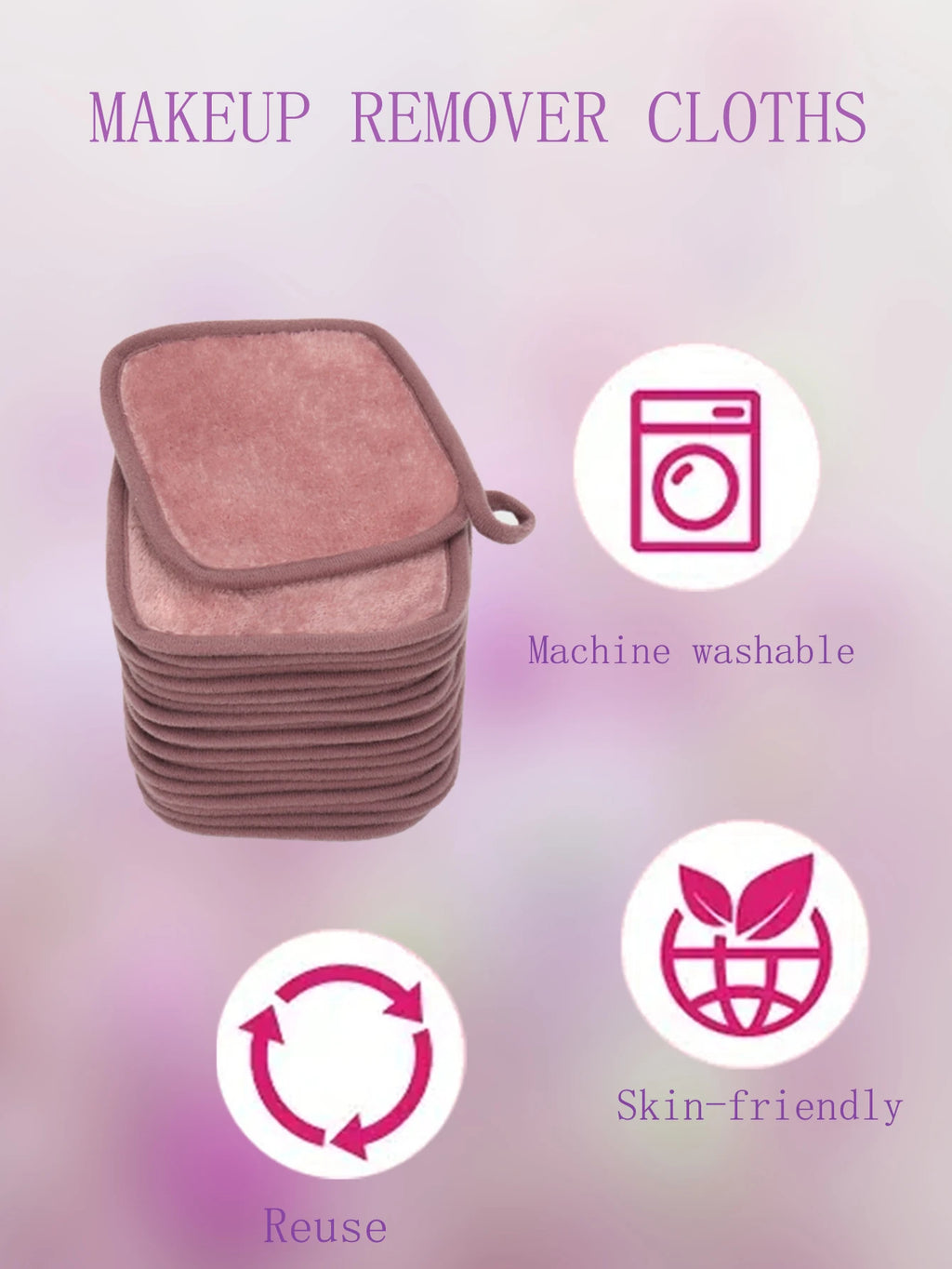 Reusable Microfiber Makeup Remover Cloths